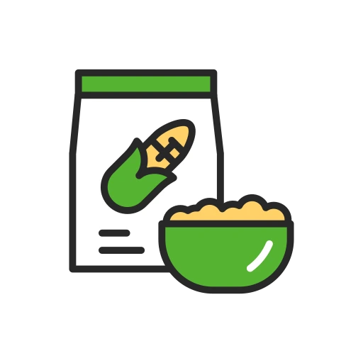 Grain bag and food bowl icon representing modernization solutions for authentic Sri Lankan dishes